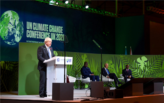 보리스 존슨 영국 총리가 COP26에서 연설하고 있다. 사진=COP26 홈페이지