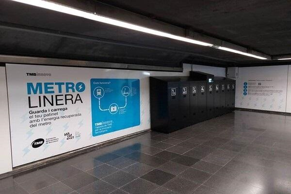 바르셀로나의 시우타델라-빌라 올림피카 역에 만들어진 e-스쿠터 충전대. 사진=TMB