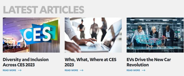  * 다음달 5일부터 8일까지 미국의 라스베가스에서 열릴 CES2023. 홈페이지 갈무리.