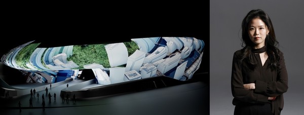  * 동대문 디자인 플라자에서 3D 맵핑으로 구현된 미래도시, 강이연 작가