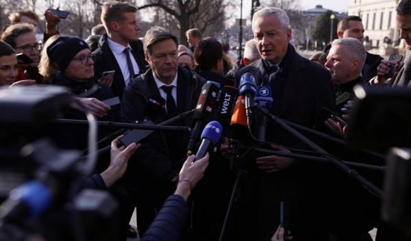 방미 중인 로베르트 하베크 독일 부총리 겸 경제기후보호부 장관과 브루노 르메르 프랑스 경제장관. 출처=로이터