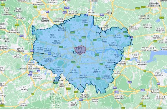 확대된 런던 Ulez 구역. 지도=런던교통공사