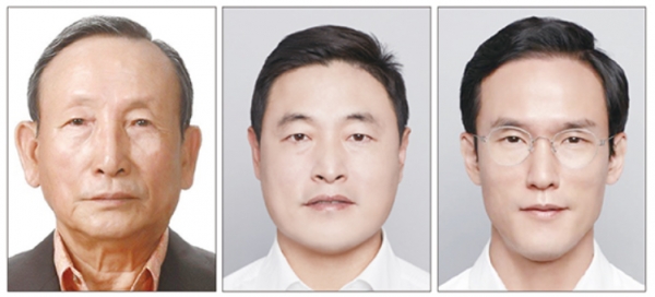  * 왼쪽부터 조양래 명예회장, 장남인 조현식 고문과 차남 조현범 회장.