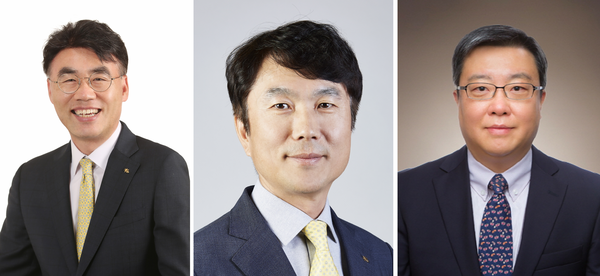왼쪽부터 이홍구 KB증권 WM부문 새 대표이사 후보, 구본욱 KB손해보험 대표이사 후보, 김영성 KB자산운용 대표이사 후보 [출처: KB금융]