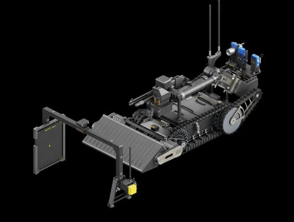 한화에어로스페이스의 폭발물 탐지로봇의 모습.