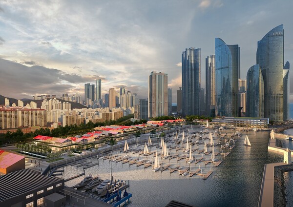 아이파크마리나와 HDC현대산업개발은 24일 부산 수영만요트경기장 재개발 착공식을 진행했다. (사진제공=HDC그룹)